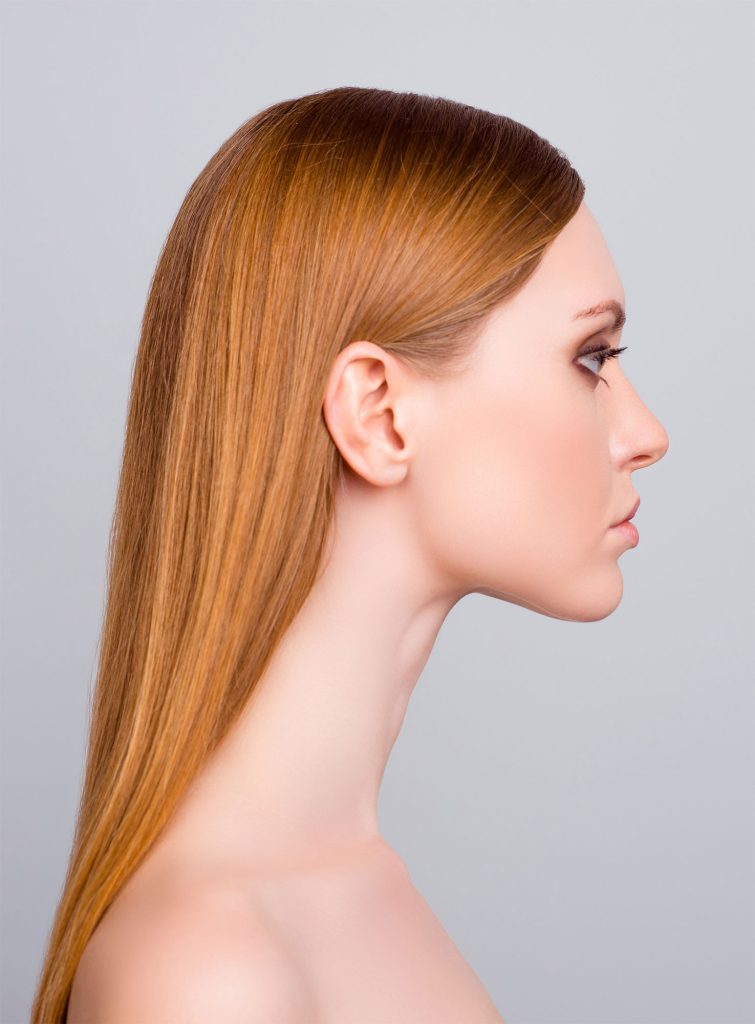 redhead model displaying neck